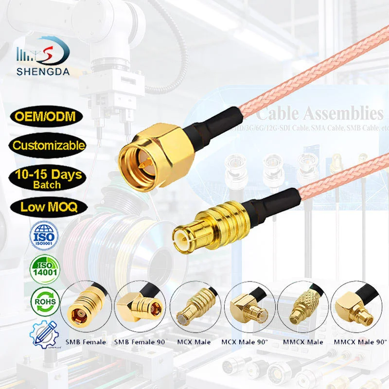 RG316 Coaxial Cable SMA to MCX MMCX RF Connector Pigtail Signal Low Loss Customizable Communication Cable RF Cable Assembly