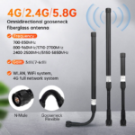 Outdoor Waterproof Fiberglass Gooseneck Antenna 360° Omnidirectional 3dBi Gain Low SWR Signal Stability Communication Antenna