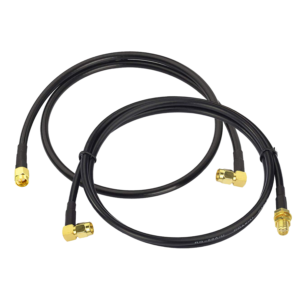 RG58 Coaxial Cable SMA Male Female Right Angle Pigtail for 50W Antenna Extension Vertical Polarization RF Cable Assembly