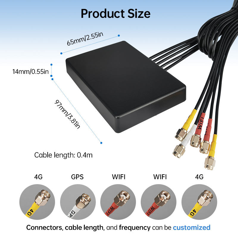 698–5000MHz 3G 4G 5G 5 in 1 Full Band High Gain Omnidirectional Waterproof Outdoor Adhesive Mount Cellular Combo MIMO Antenna