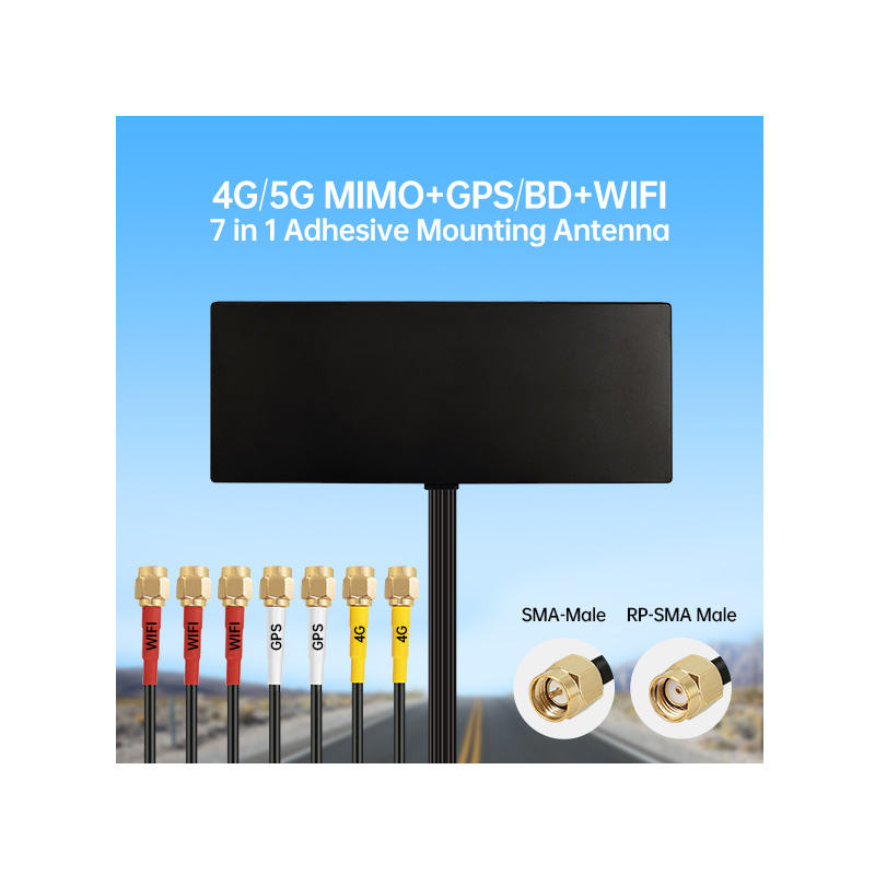 7 in 1 Combo 5G 2*2 MIMO WIFI 3*3 GPS 2*2 Combination Antenna Cellular WIFI GPS 5G 4G LTE Adhesive Mount Omnidirectional Antenna