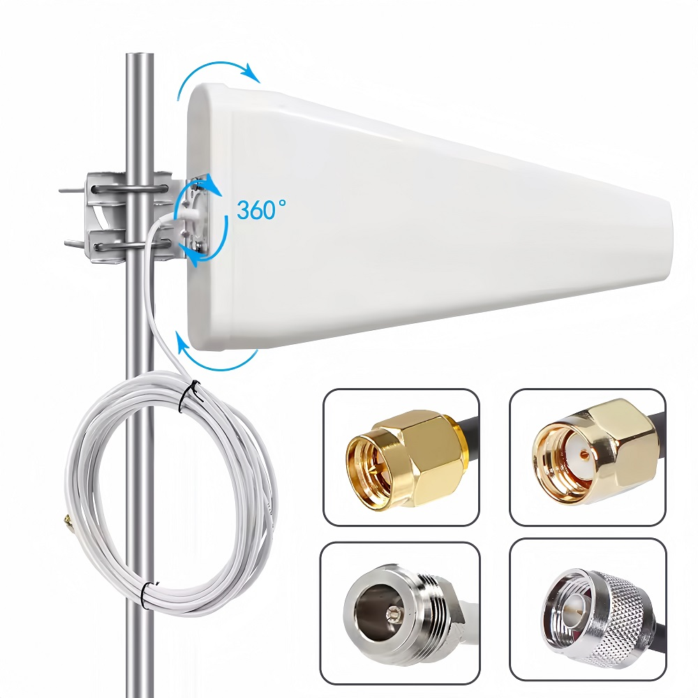 High Gain 11dbi LPDA Log Periodic Antenna Waterproof Directional 698-2700/3300-4000MHz Range for Indoor LTE 3G 4G Communication