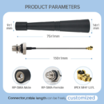 2.4G Omnidirectional Portable External Wireless WIFI 2.4G Rubber Duck Antenna with RF Assembly Cable