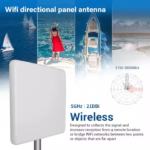 High Gain 21dBi 5150-5850mhz ABS Panel Directional Antenna White Waterproof Outdoor Pole Wall Mount 5G Antenna