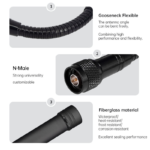 Outdoor Waterproof Fiberglass Gooseneck Antenna 360° Omnidirectional 3dBi Gain Low SWR Signal Stability Communication Antenna