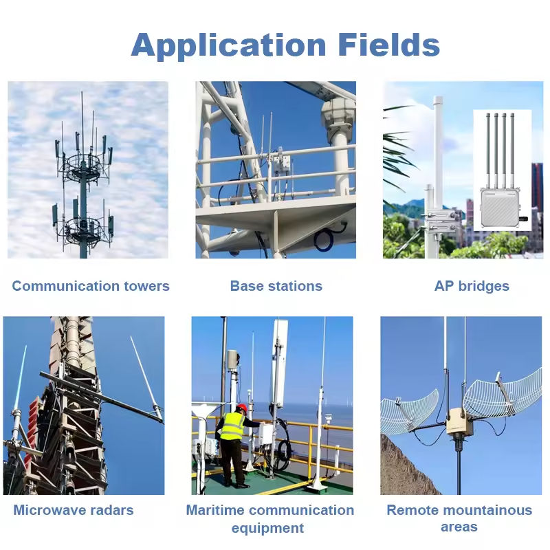 High Gain 6dBi 2400-2500MHz/5150-5850MHz Dual Band Omni Directional Outdoor Fiberglass Antenna for Drone Jammer Modules/Systems