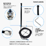 Waterproof Omnidirectional 698-2700MHz Screw Mount Bracket Fixed Outdoor Cellular IOT Lora WIFI 3G 4G LTE Fiberglass Antenna