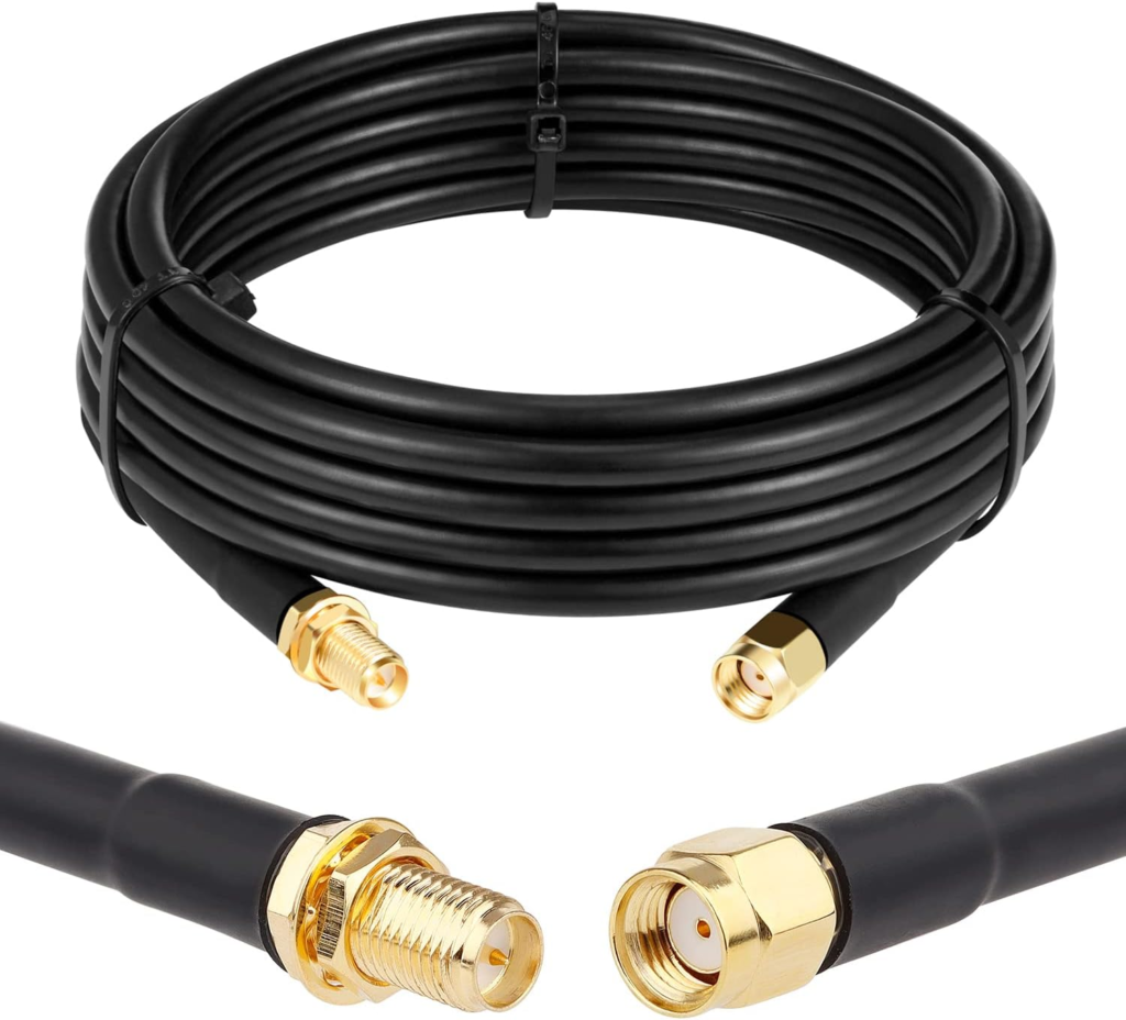 RP-SMA Male to RP-SMA Female Coaxial Cable RG58 WiFi Antenna Extension Coax Cable for WiFi LAN Router Wireless Network Adapter