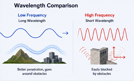 Low-frequency waves traveling over hills