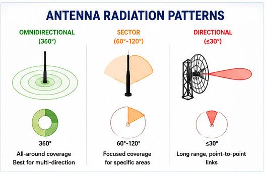 directional vs omnidirectional antenna pattern antenna radiation pattern