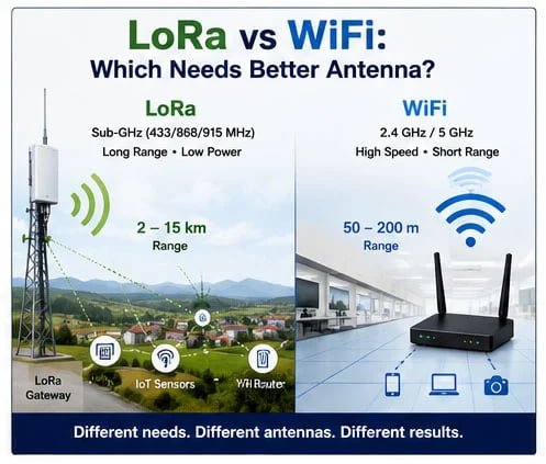 LoRa vs WiFi antenna quality comparison LoRa and WiFi antenna comparison