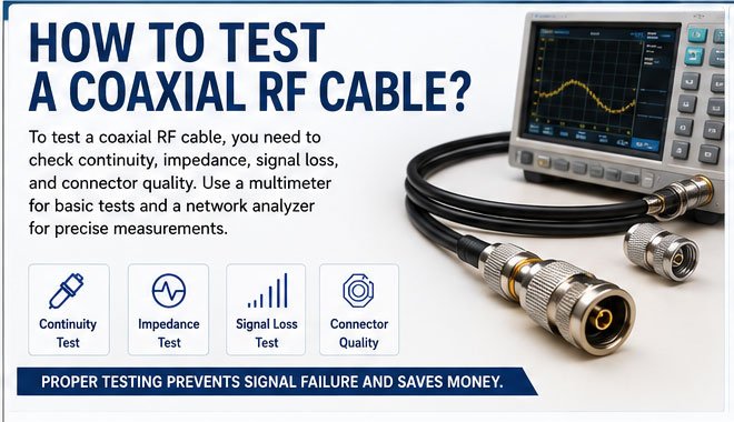 Coaxial RF cable testing equipment Testing coaxial RF cable with tools