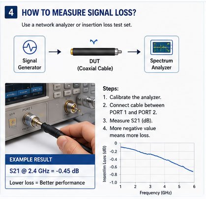 Damaged coaxial cable identification Faulty RF cable with visible damage