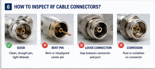 RF cable integrity verification Cable integrity testing setup