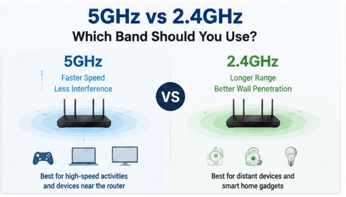 5GHz vs 2.4GHz: Which Band Should You Use?