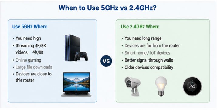 Gaming setup with 5GHz WiFi connection showing low latency metrics