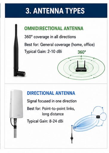 Long-range WiFi antenna setup examples Long-range WiFi antenna deployment