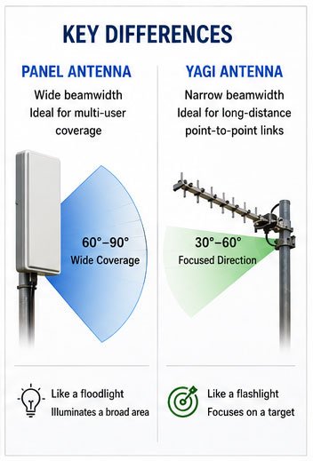 panel antenna internal structure and radiation pattern panel antenna structure diagram showing flat design