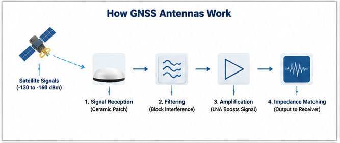 GNSS antenna selection comparison chart Comparison table of different GNSS antenna types for various applications