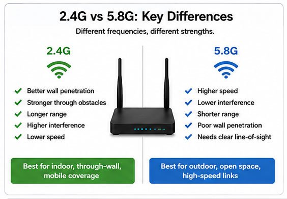 2.4G vs 5.8G antenna selection guide 2.4G and 5.8G antennas comparison
