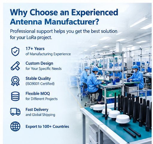Importance of supplier expertise for LoRa antenna quality Reliable LoRa antenna manufacturing partner