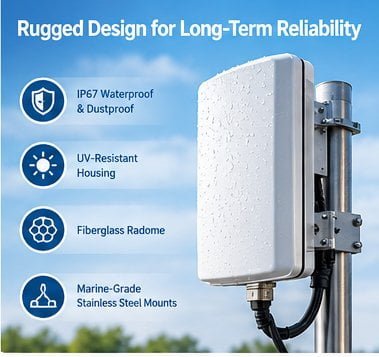 Long-range industrial WiFi antenna tower